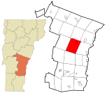 Windsor County Vermont incorporated and unincorporated areas Woodstock highlighted